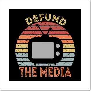 Defund The Media Retro Vintage Posters and Art